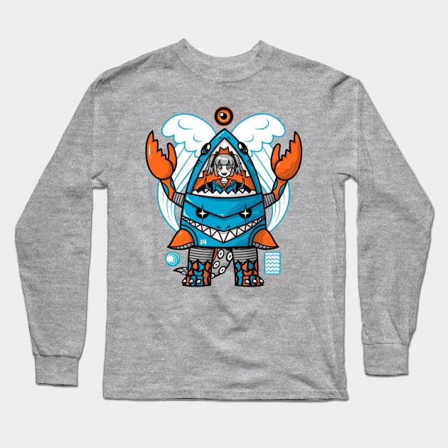 Mecha kaiju Girl Long Sleeve T-Shirt by krisren28